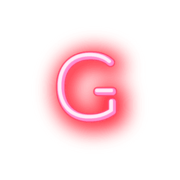 Membrete rojo neón fuente g Diseño PNG