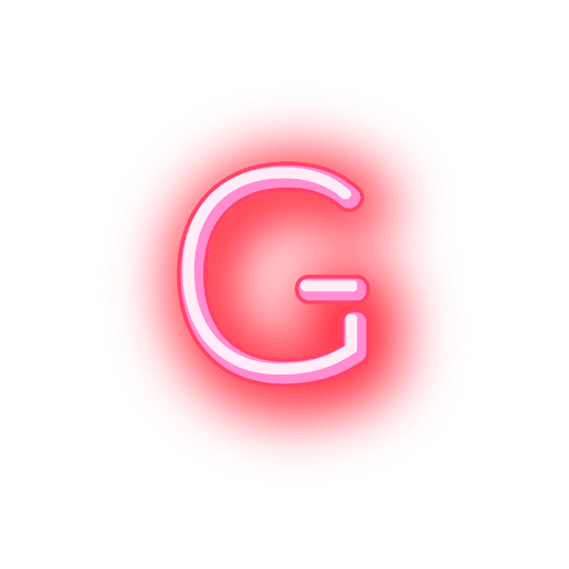 Briefkopf rote Neonschrift g PNG-Design
