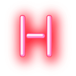 Letterhead red neon font h