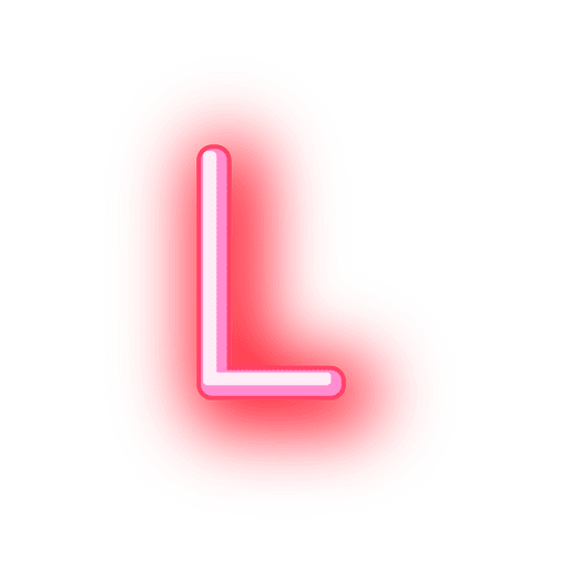Briefkopf roter Neonbuchstabe l PNG-Design