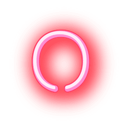 Briefkopf roter Neonbuchstabe o PNG-Design