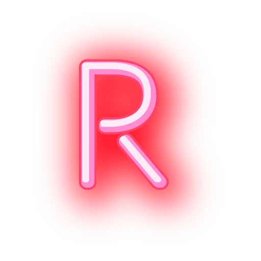 Letterhead red neon letter r