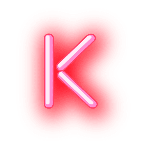 Letterhead red neon text k