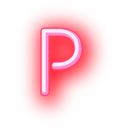 Letterhead red neon text p Transparent PNG