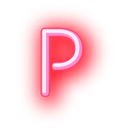 Membrete rojo neón texto p Diseño PNG