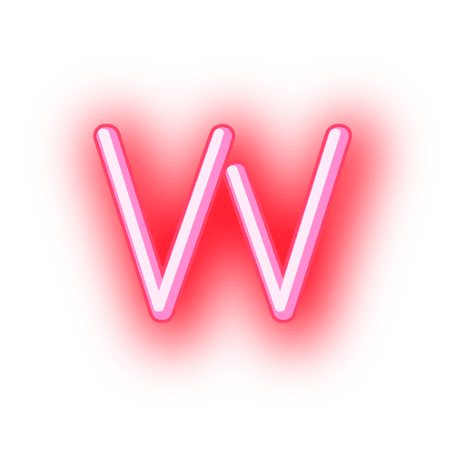 Briefkopf rote Neonschrift w PNG-Design