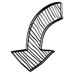 Flecha de dirección inferior lineal Diseño PNG