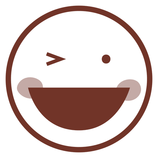 Loughing with winked eye emoji PNG Design