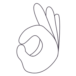 Ok toque de mão com os dedos Desenho PNG