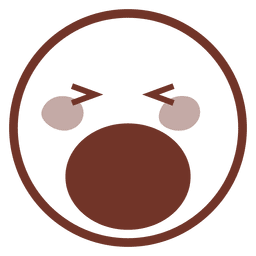 Abre la boca con los ojos cerrados emoji. Diseño PNG
