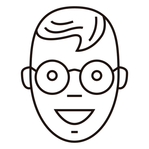Menino de óculos otimista Desenho PNG