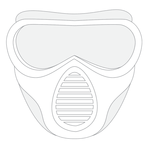 Paintball mask stroke PNG Design