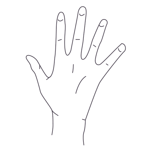 Dedos de gesto de mano de palma