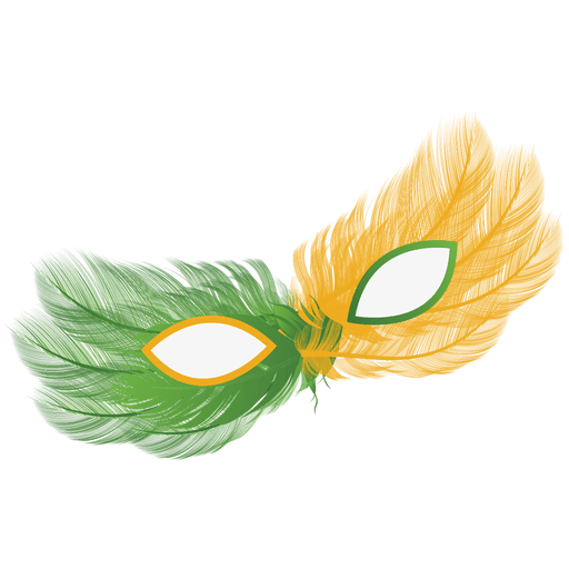 Máscara de carnaval com bandeira do Brasil Desenho PNG
