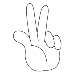 Drawn peace fingers hand PNG Design Transparent PNG