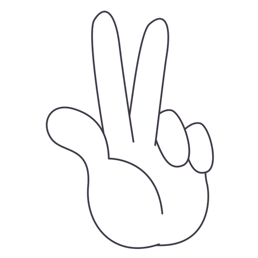 Drawn peace fingers hand PNG Design