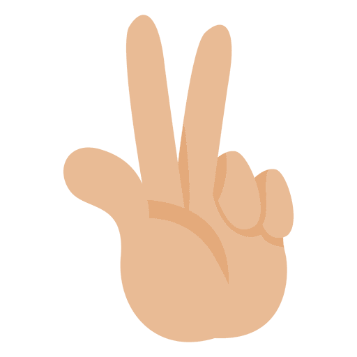 Flat peace fingers hand