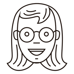 Schoolgirl round glasses cheerful PNG Design