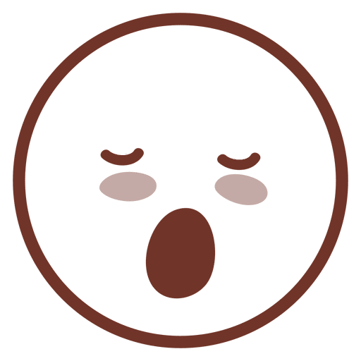 Sleepy flat emoticon PNG Design