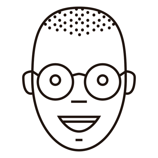 Smiling man with glasses PNG Design