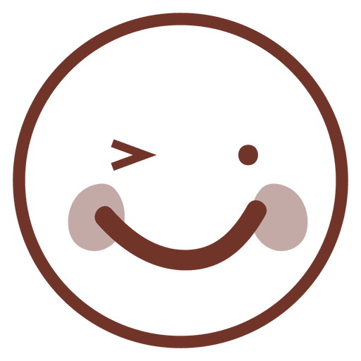 Smiling with winked eye PNG Design