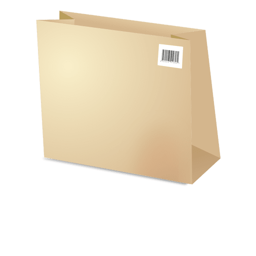 Template cardboard bag with codebars 1 - Transparent PNG & SVG vector file