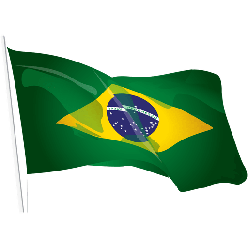 Bandera de brasil de viaje ondeando Diseño PNG