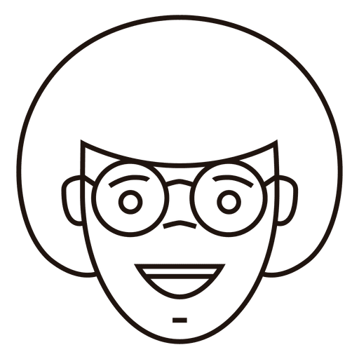 Gafas feliz mujer Velma Diseño PNG