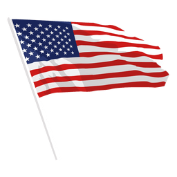 Ondeando bandera de estados unidos Diseño PNG