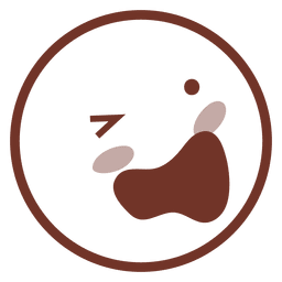 Emoticon plano guiño Diseño PNG