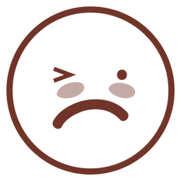 Worried flat emoticon PNG Design