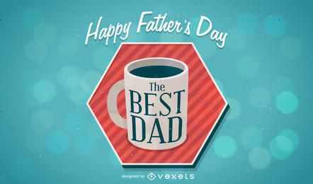 Happy Father's Day design with coffee mug