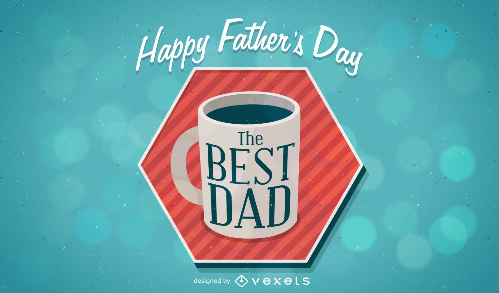 Happy Father's Day design with coffee mug