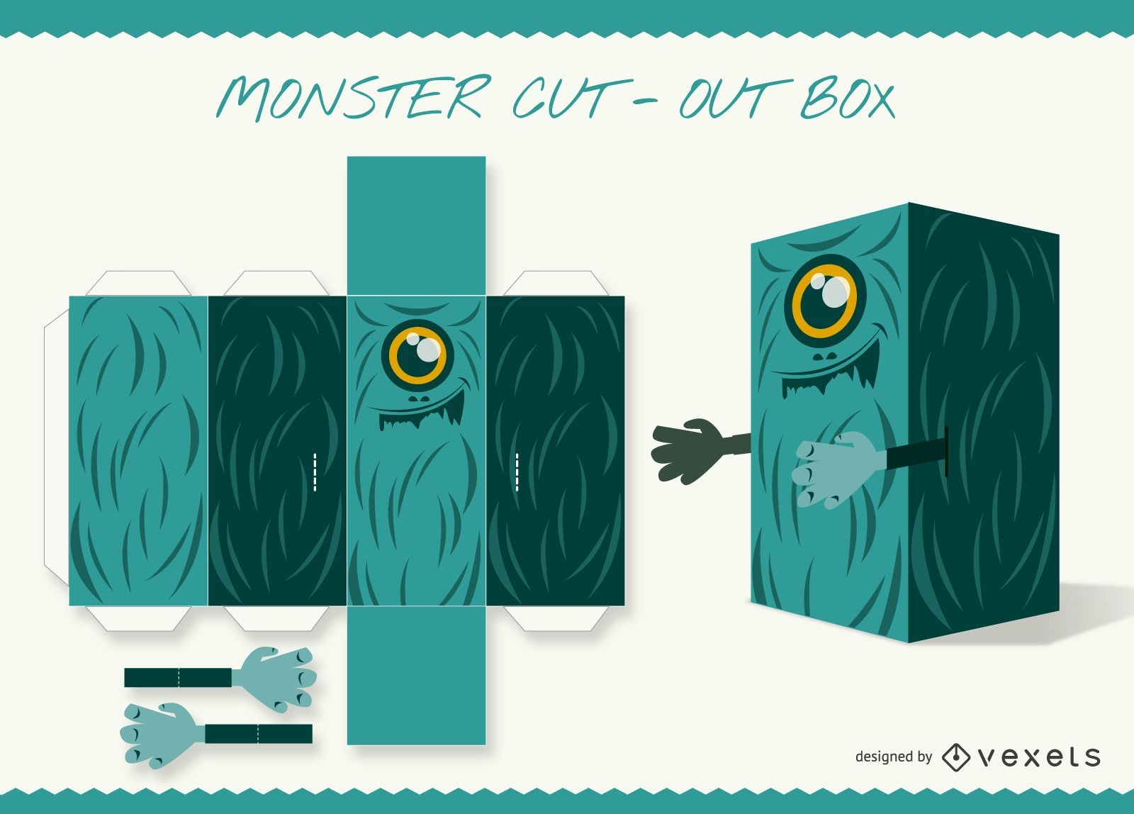 Monster ausgeschnittene Box Papier Handwerk