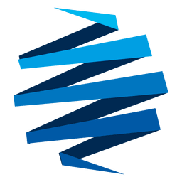 Ícone de origami zig zag azul Desenho PNG