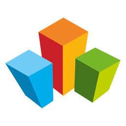 Logotipo de bienes raíces de cubos de colores Transparent PNG