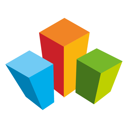 Logotipo de cubos coloridos imobili?rios Desenho PNG