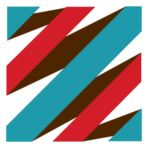 Blaues rotes Zickzack-Logo PNG-Design