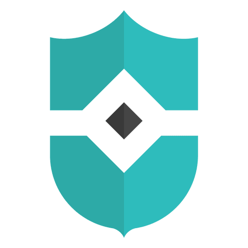 Escudo emblema azul plano