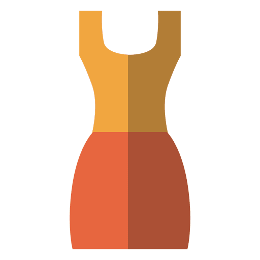 Vestido de vestir naranja plano