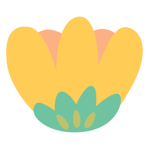Gelbes Gekritzel der Blumenillustration PNG-Design