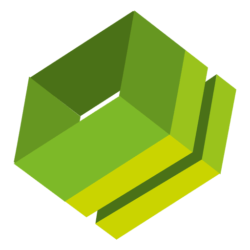 Green 3d boxex logo
