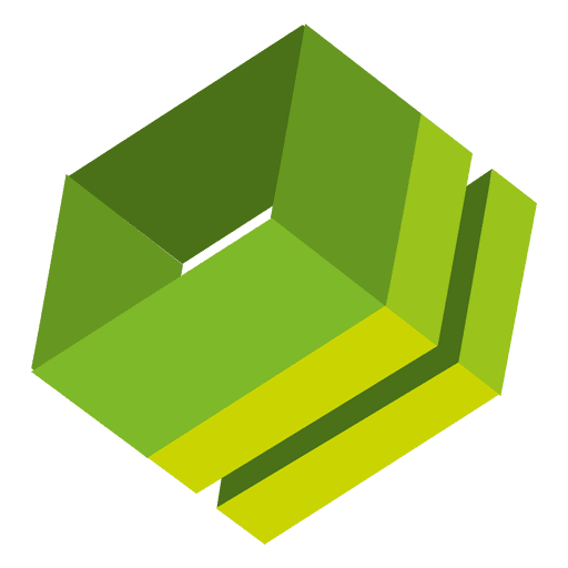 Grünes 3d boxex Logo PNG-Design