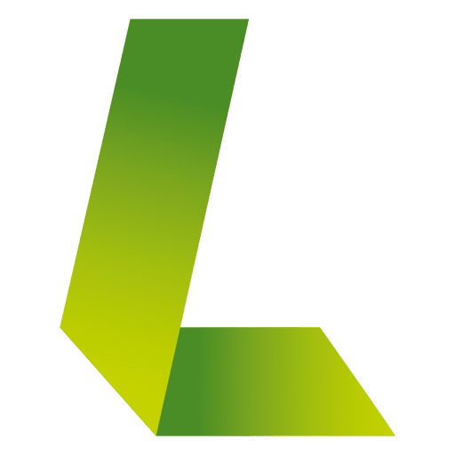 L-Buchstaben-Origami-Isotyp PNG-Design