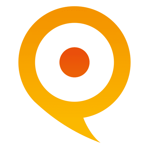Orange pointer globe icon