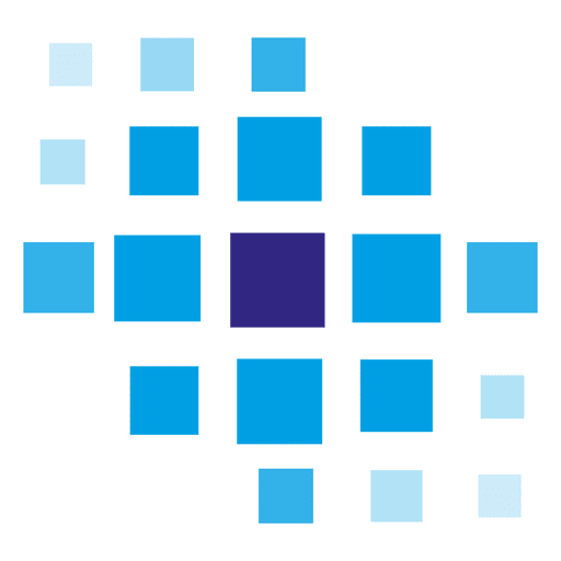 Blaues pixiliertes Fliesenlogo PNG-Design