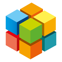 Logo colorido de cubos 3d Logo colorido de cubos 3d
