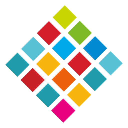Logotipo de cubos de diamante colorido