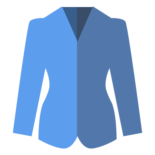 Icono de ropa blazer azul plano