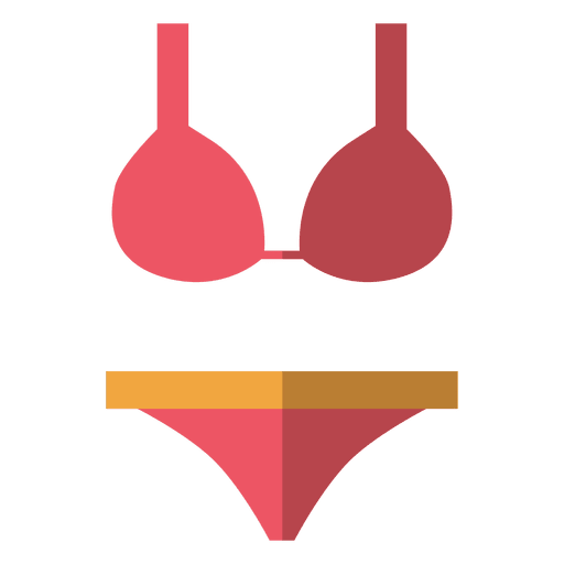 Braguita bikini rosa plana Diseño PNG